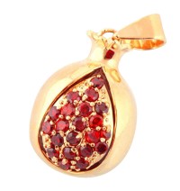Gold Filled Garnet Pomegranate Pendant